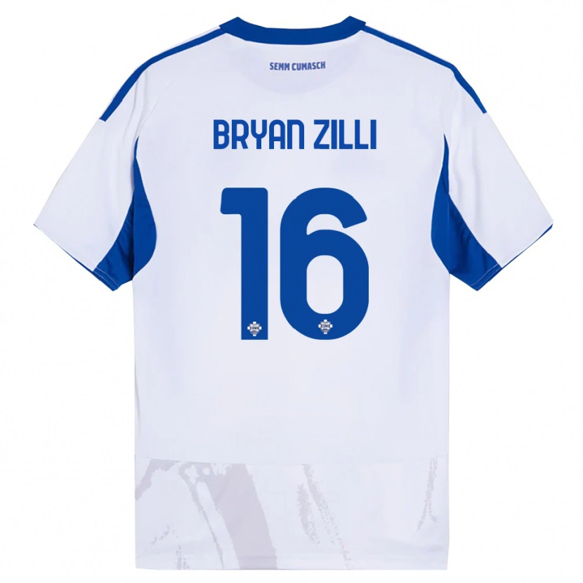Danxen Kinder Rocco Bryan Zilli #16 Weiß Blau Auswärtstrikot Trikot 2025/26 T-Shirt Schweiz