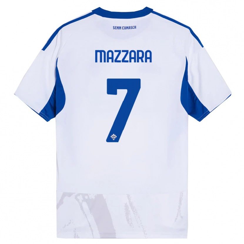 Danxen Kinder Cristian Mazzara #7 Weiß Blau Auswärtstrikot Trikot 2025/26 T-Shirt Schweiz