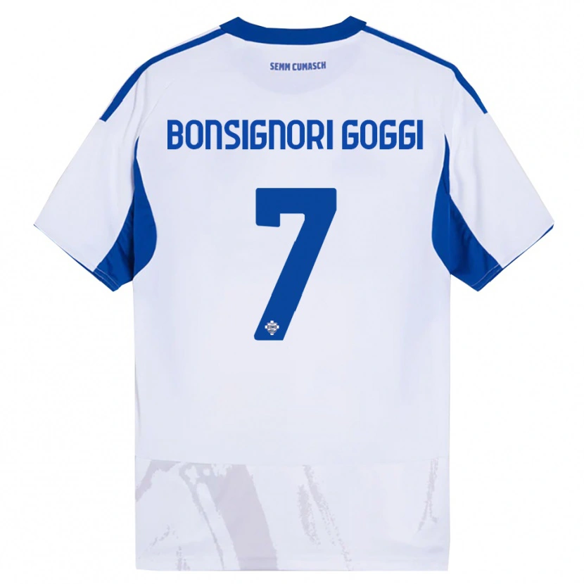 Danxen Kinder Lorenzo Bonsignori #7 Weiß Blau Auswärtstrikot Trikot 2025/26 T-Shirt Schweiz