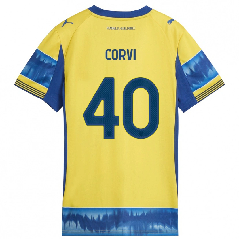 Danxen Kinder Edoardo Corvi #40 Gelb Blau Auswärtstrikot Trikot 2025/26 T-Shirt Schweiz