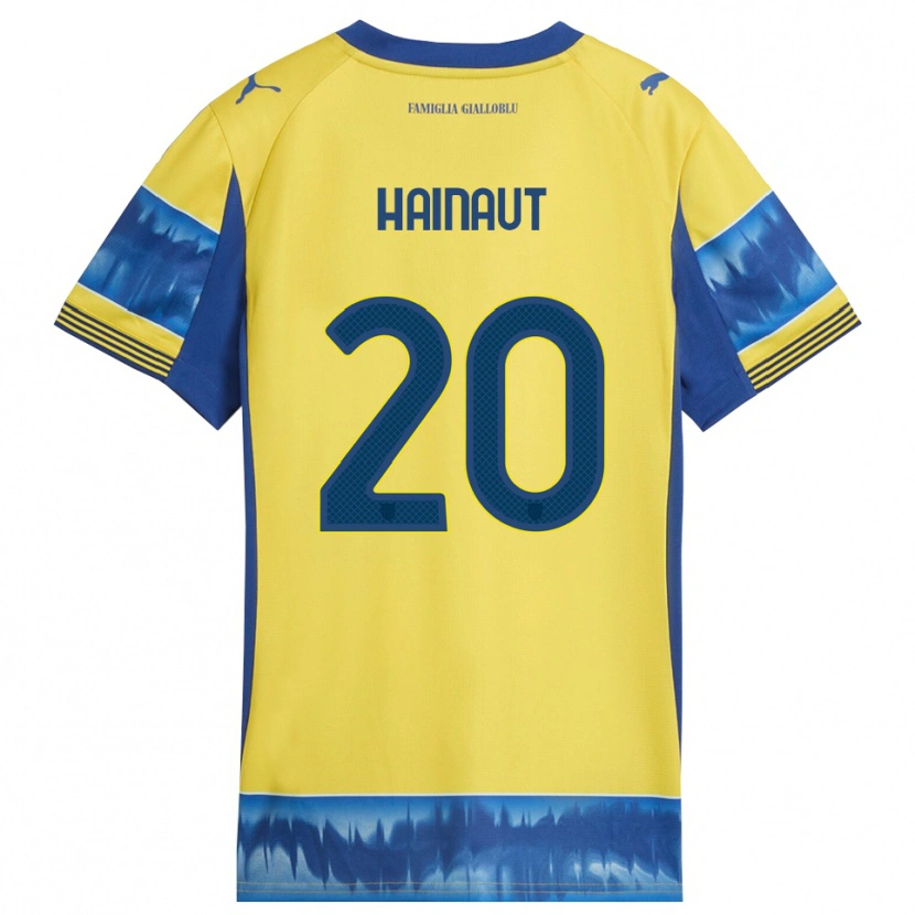 Danxen Kinder Antoine Hainaut #20 Gelb Blau Auswärtstrikot Trikot 2025/26 T-Shirt Schweiz