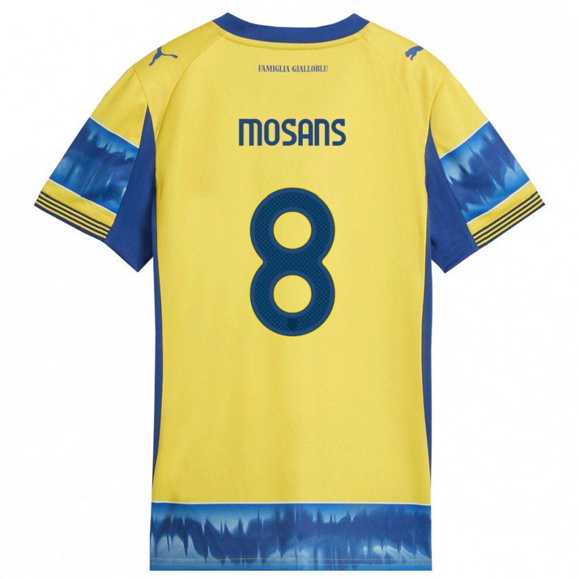 Danxen Kinder Kristaps Mosans #8 Gelb Blau Auswärtstrikot Trikot 2025/26 T-Shirt Schweiz