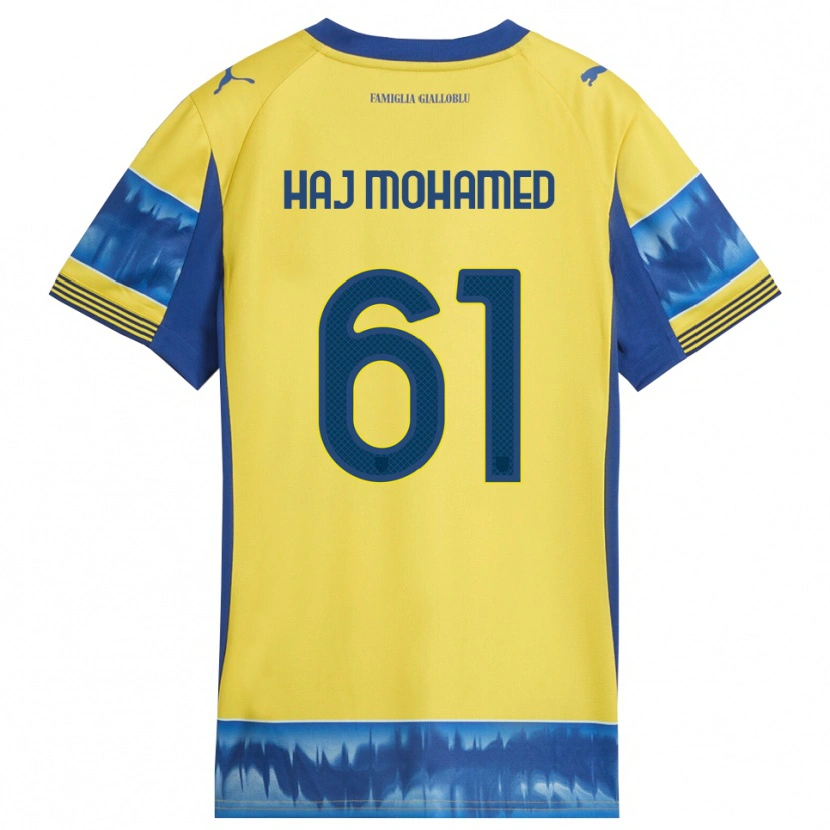 Danxen Kinder Anas Haj Mohamed #61 Gelb Blau Auswärtstrikot Trikot 2025/26 T-Shirt Schweiz