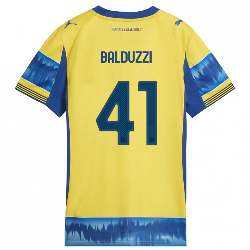 Danxen Kinder Davide Balduzzi #41 Gelb Blau Auswärtstrikot Trikot 2025/26 T-Shirt Schweiz
