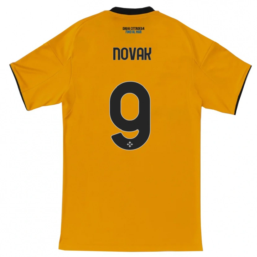 Danxen Kinder Maros Novak #9 Orange Blau Auswärtstrikot Trikot 2025/26 T-Shirt Schweiz
