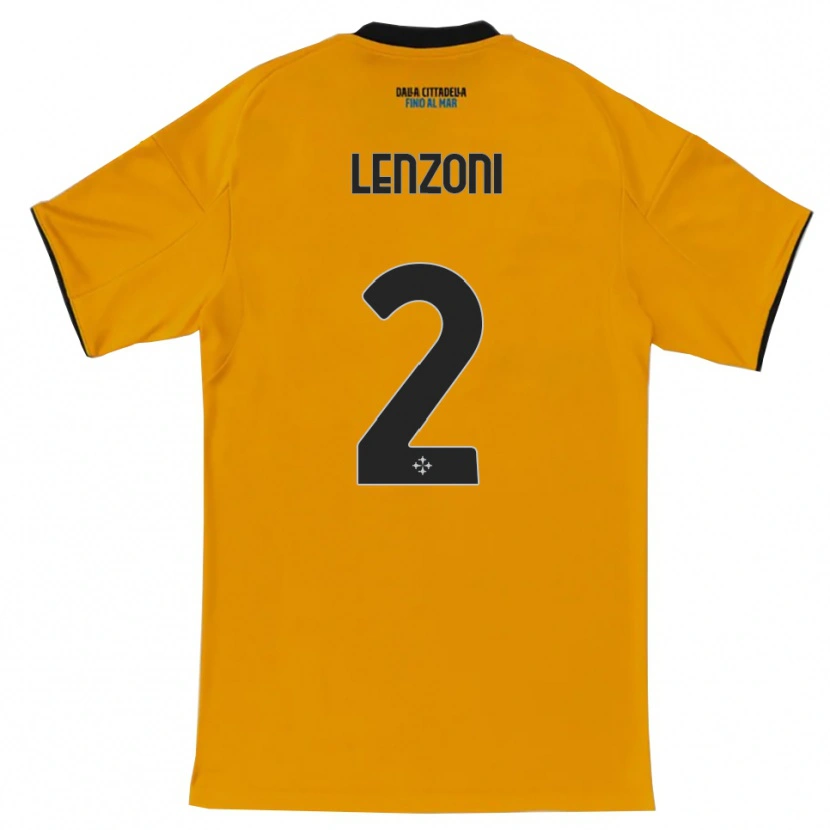 Danxen Kinder Samuele Lenzoni #2 Orange Blau Auswärtstrikot Trikot 2025/26 T-Shirt Schweiz