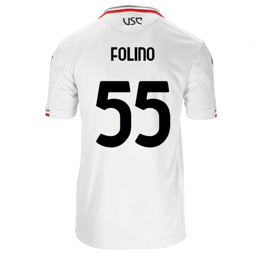 Danxen Kinder Francesco Folino #55 Weiß Rot Auswärtstrikot Trikot 2025/26 T-Shirt Schweiz