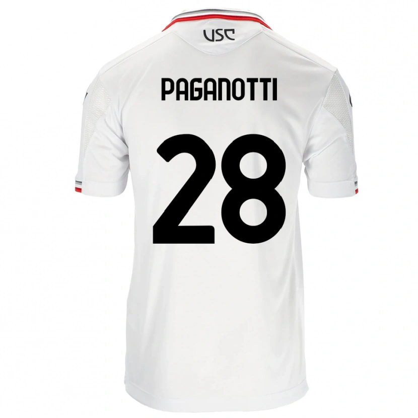Danxen Kinder Michele Paganotti #28 Weiß Rot Auswärtstrikot Trikot 2025/26 T-Shirt Schweiz