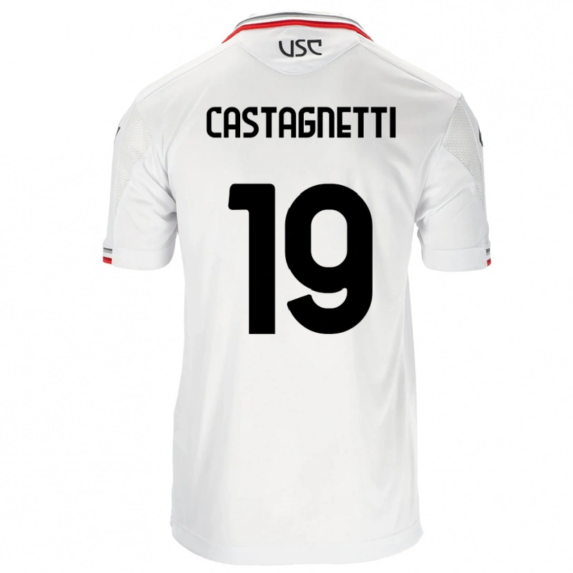 Danxen Kinder Michele Castagnetti #19 Weiß Rot Auswärtstrikot Trikot 2025/26 T-Shirt Schweiz