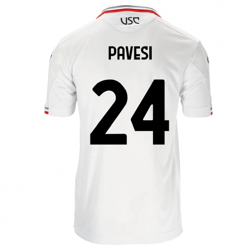 Danxen Kinder Davide Pavesi #24 Weiß Rot Auswärtstrikot Trikot 2025/26 T-Shirt Schweiz