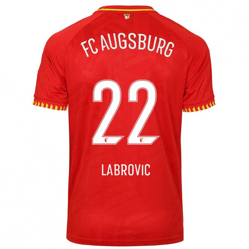 Danxen Kinder Nediljko Labrovic #22 Rot Gelb Auswärtstrikot Trikot 2025/26 T-Shirt Schweiz