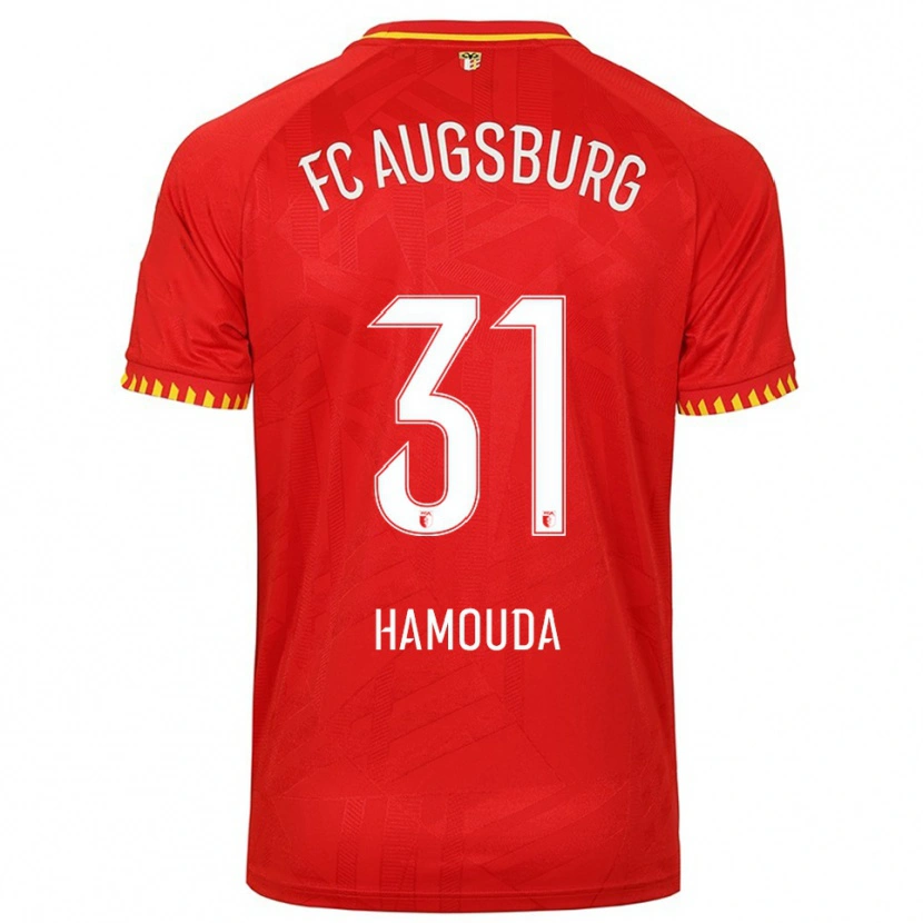 Danxen Kinder Hania Hamouda #31 Rot Gelb Auswärtstrikot Trikot 2025/26 T-Shirt Schweiz