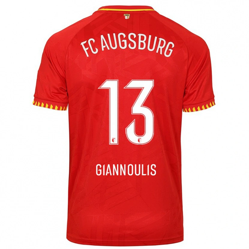 Danxen Kinder Dimitrios Giannoulis #13 Rot Gelb Auswärtstrikot Trikot 2025/26 T-Shirt Schweiz