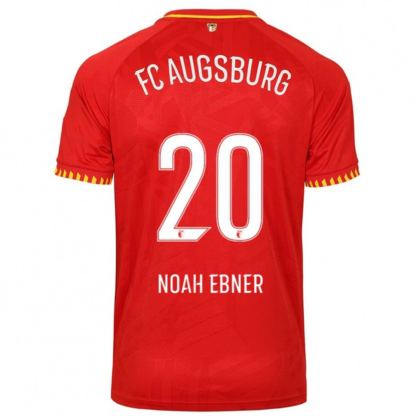 Danxen Kinder Noah Ebner #20 Rot Gelb Auswärtstrikot Trikot 2025/26 T-Shirt Schweiz