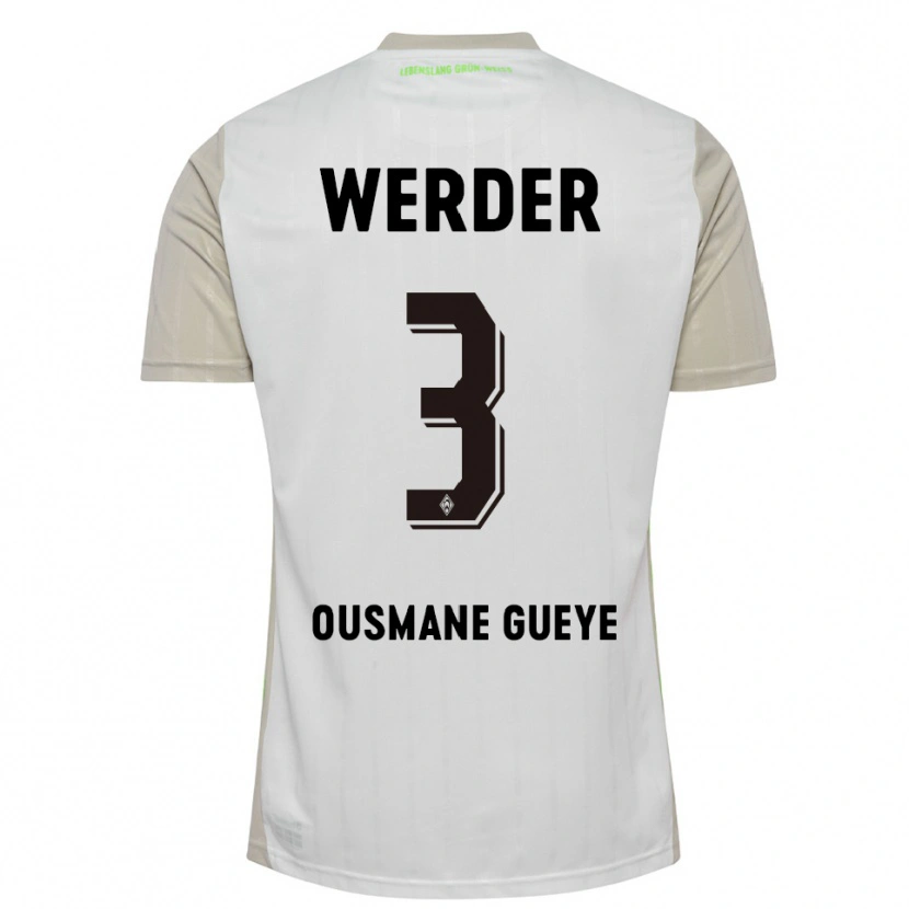 Danxen Kinder Papa Ousmane Gueye #3 Weiß Schwarz Auswärtstrikot Trikot 2025/26 T-Shirt Schweiz