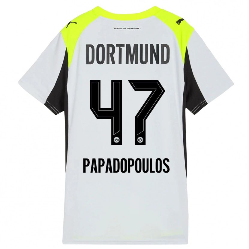 Danxen Kinder Antonios Papadopoulos #47 Fluoreszierendes Gelb Auswärtstrikot Trikot 2025/26 T-Shirt Schweiz