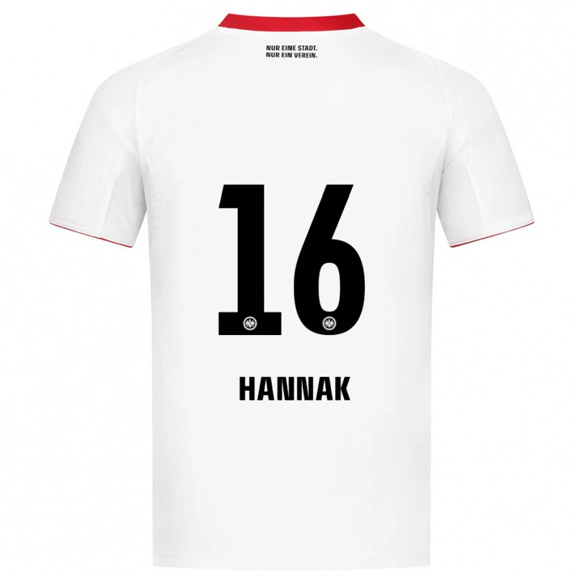 Danxen Kinder Tim Hannak #16 Weiß Rot Auswärtstrikot Trikot 2025/26 T-Shirt Schweiz