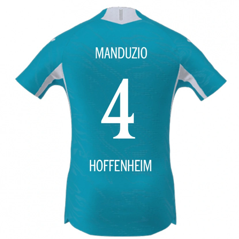 Danxen Kinder Mattia Manduzio #4 Himmelblau Auswärtstrikot Trikot 2025/26 T-Shirt Schweiz