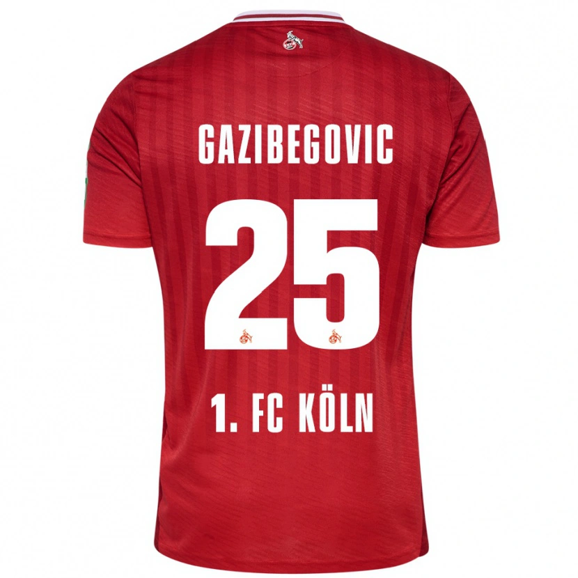 Danxen Kinder Jusuf Gazibegovic #25 Rot Weiß Auswärtstrikot Trikot 2025/26 T-Shirt Schweiz