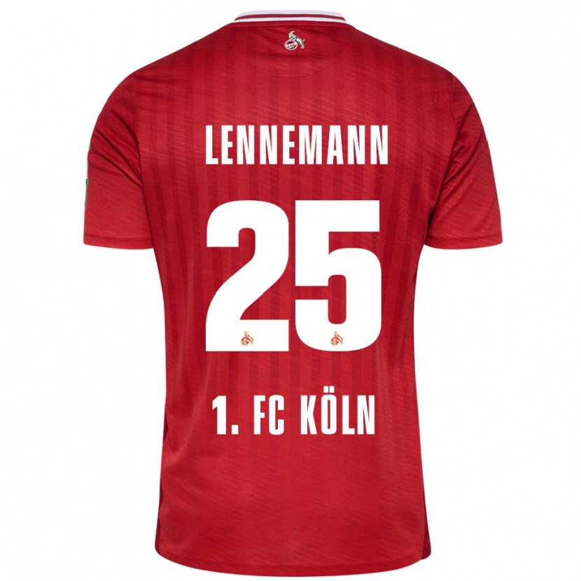 Danxen Kinder Bernie Lennemann #25 Rot Weiß Auswärtstrikot Trikot 2025/26 T-Shirt Schweiz