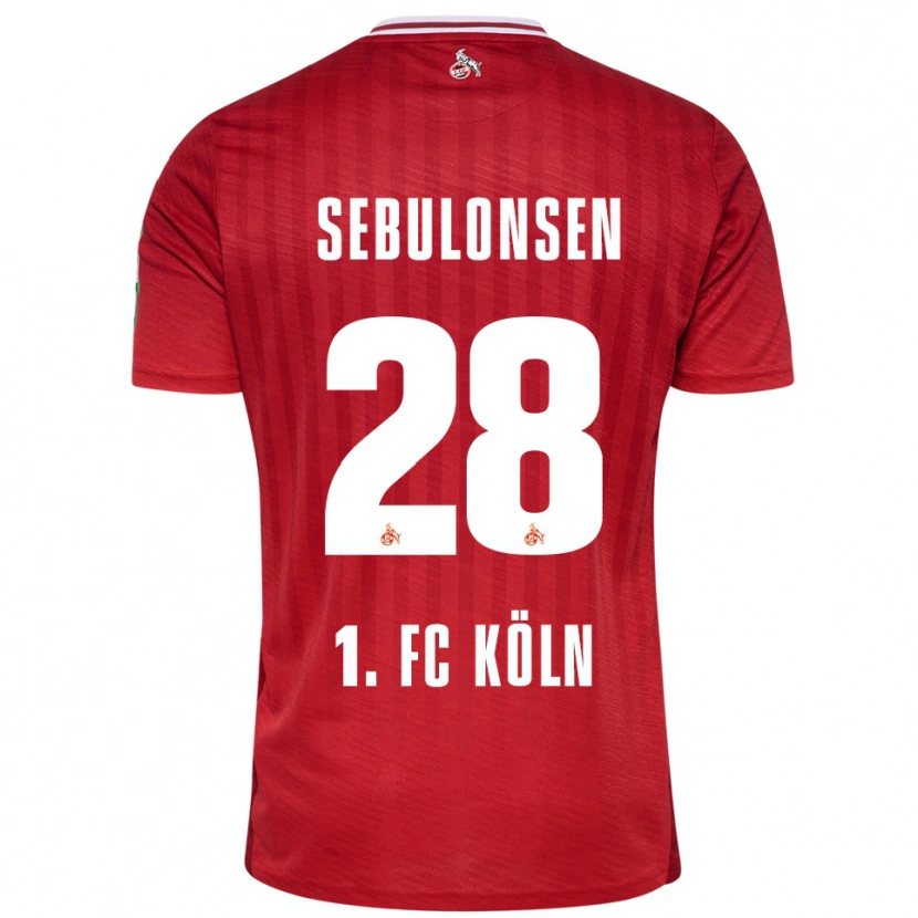 Danxen Kinder Sebastian Sebulonsen #28 Rot Weiß Auswärtstrikot Trikot 2025/26 T-Shirt Schweiz