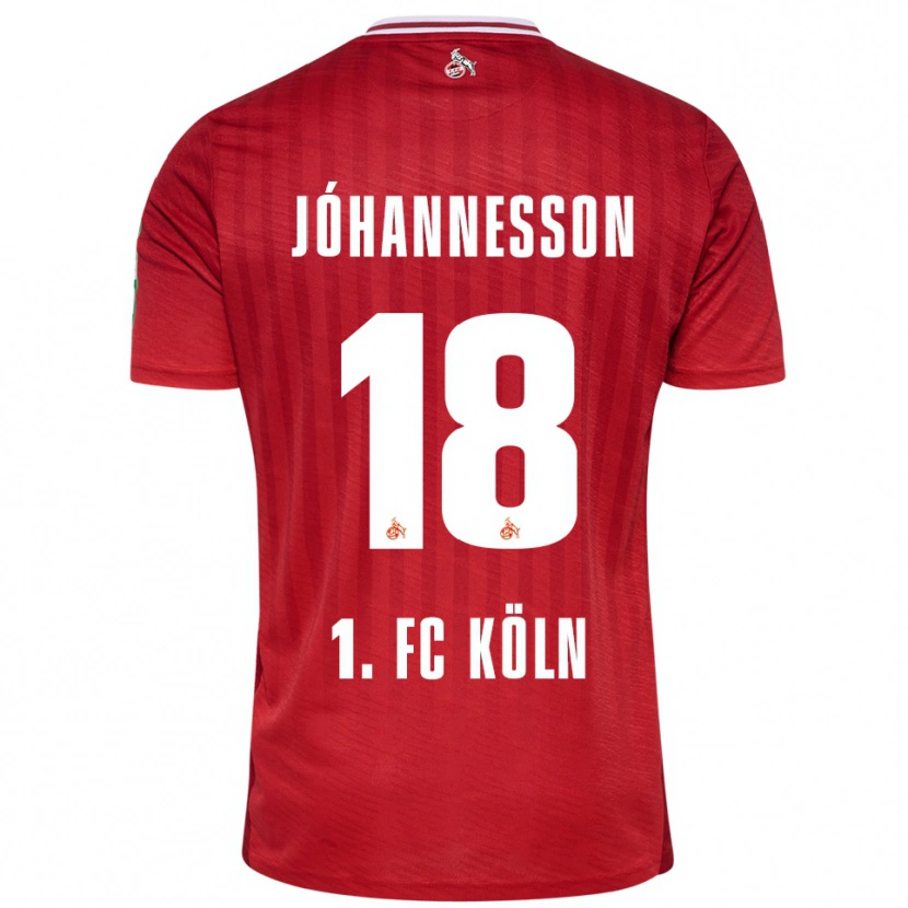 Danxen Kinder Ísak Jóhannesson #18 Rot Weiß Auswärtstrikot Trikot 2025/26 T-Shirt Schweiz