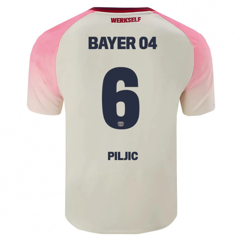 Danxen Kinder Katharina Piljic #6 Pink Cremeweiß Auswärtstrikot Trikot 2025/26 T-Shirt Schweiz