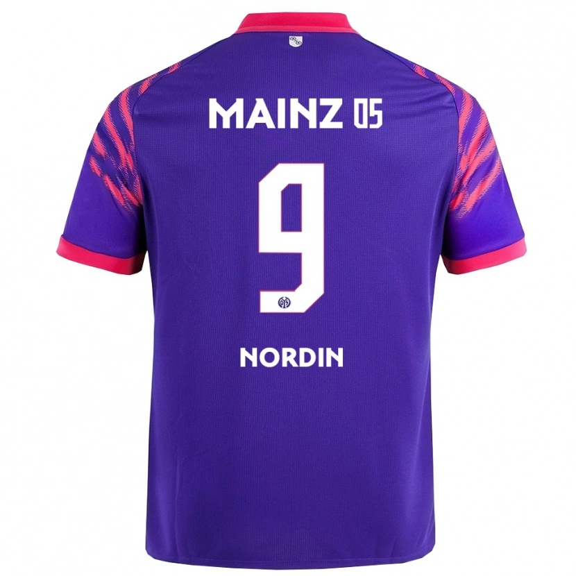 Danxen Kinder Arnaud Nordin #9 Marineblau Pink Auswärtstrikot Trikot 2025/26 T-Shirt Schweiz