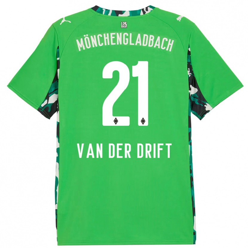 Danxen Kinder Suus Van Der Drift #21 Grün Schwarz Auswärtstrikot Trikot 2025/26 T-Shirt Schweiz