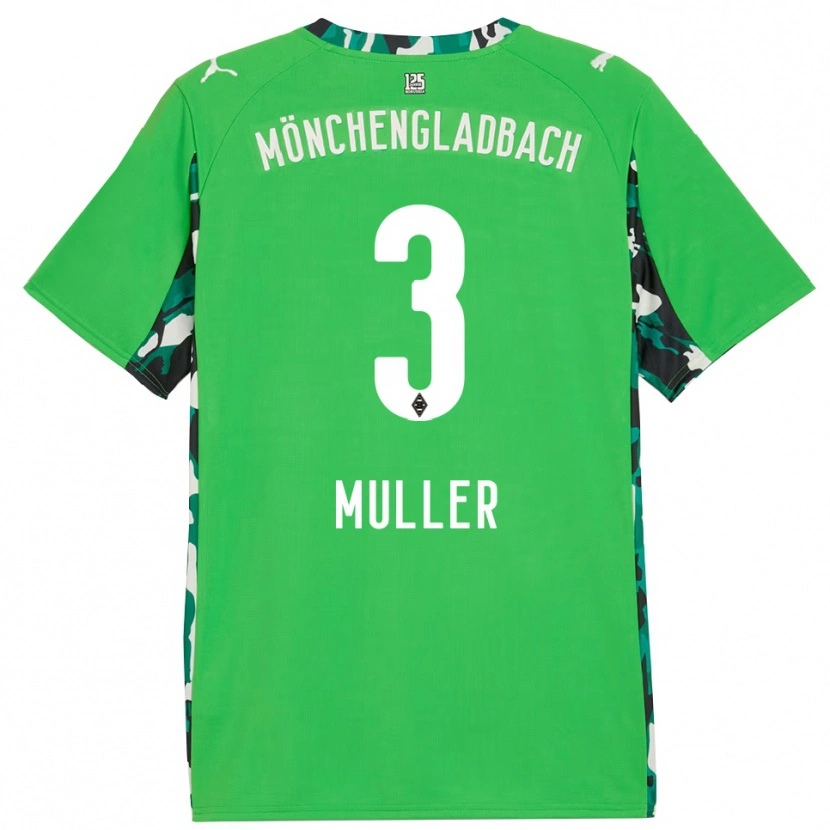 Danxen Kinder Barbara Müller #3 Grün Schwarz Auswärtstrikot Trikot 2025/26 T-Shirt Schweiz