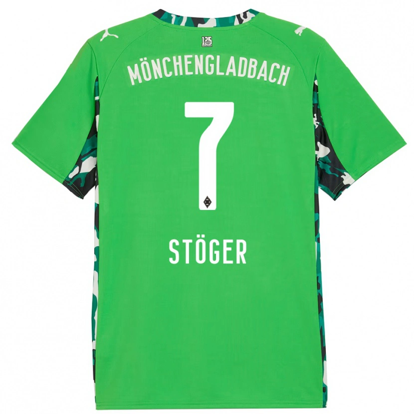 Danxen Kinder Kevin Stöger #7 Grün Schwarz Auswärtstrikot Trikot 2025/26 T-Shirt Schweiz