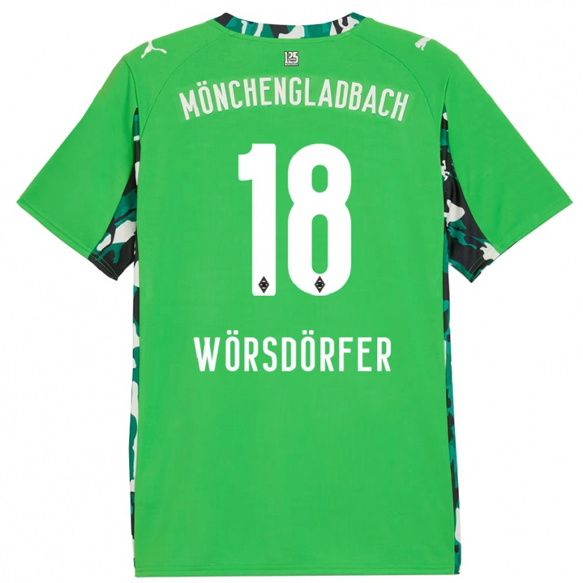 Danxen Kinder Len Wörsdörfer #18 Grün Schwarz Auswärtstrikot Trikot 2025/26 T-Shirt Schweiz