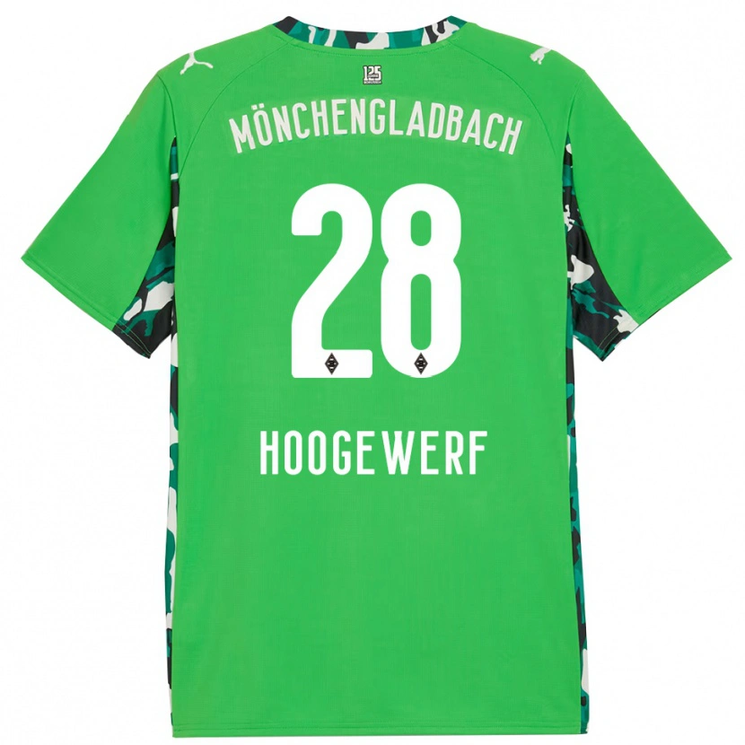 Danxen Kinder Dillon Hoogewerf #28 Grün Schwarz Auswärtstrikot Trikot 2025/26 T-Shirt Schweiz