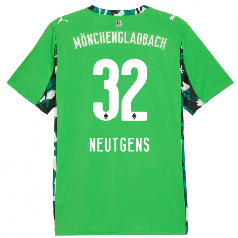 Danxen Kinder Maximilian Neutgens #32 Grün Schwarz Auswärtstrikot Trikot 2025/26 T-Shirt Schweiz