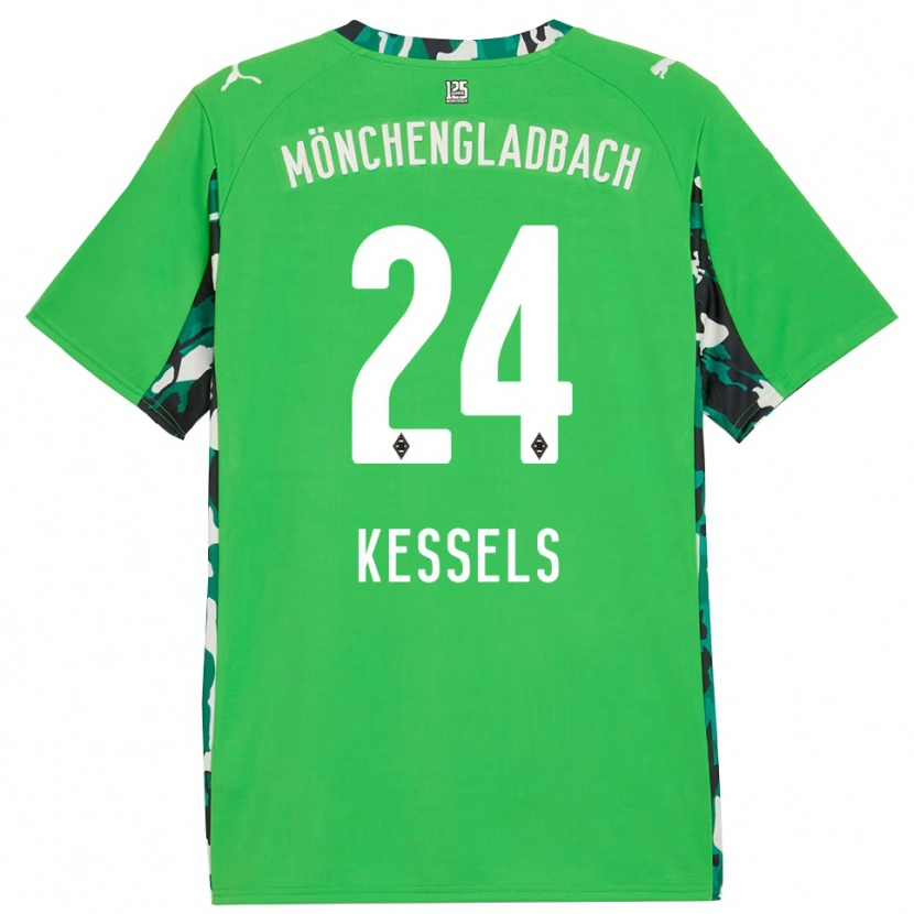 Danxen Kinder Imke Kessels #24 Grün Schwarz Auswärtstrikot Trikot 2025/26 T-Shirt Schweiz