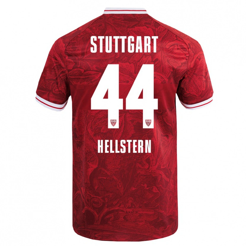 Danxen Kinder Florian Hellstern #44 Rot Schwarz Auswärtstrikot Trikot 2025/26 T-Shirt Schweiz
