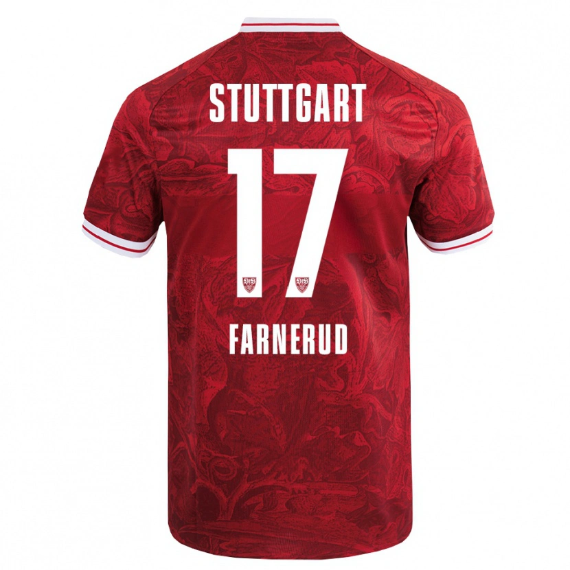 Danxen Kinder Colin Farnerud #17 Rot Schwarz Auswärtstrikot Trikot 2025/26 T-Shirt Schweiz