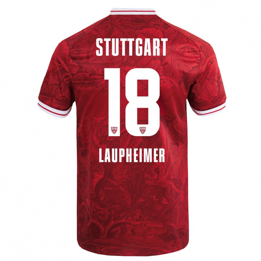 Danxen Kinder Lukas Laupheimer #18 Rot Schwarz Auswärtstrikot Trikot 2025/26 T-Shirt Schweiz