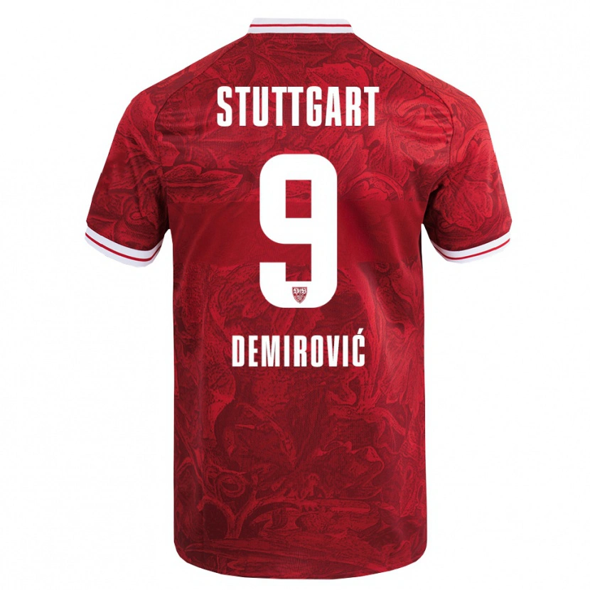 Danxen Kinder Ermedin Demirovic #9 Rot Schwarz Auswärtstrikot Trikot 2025/26 T-Shirt Schweiz