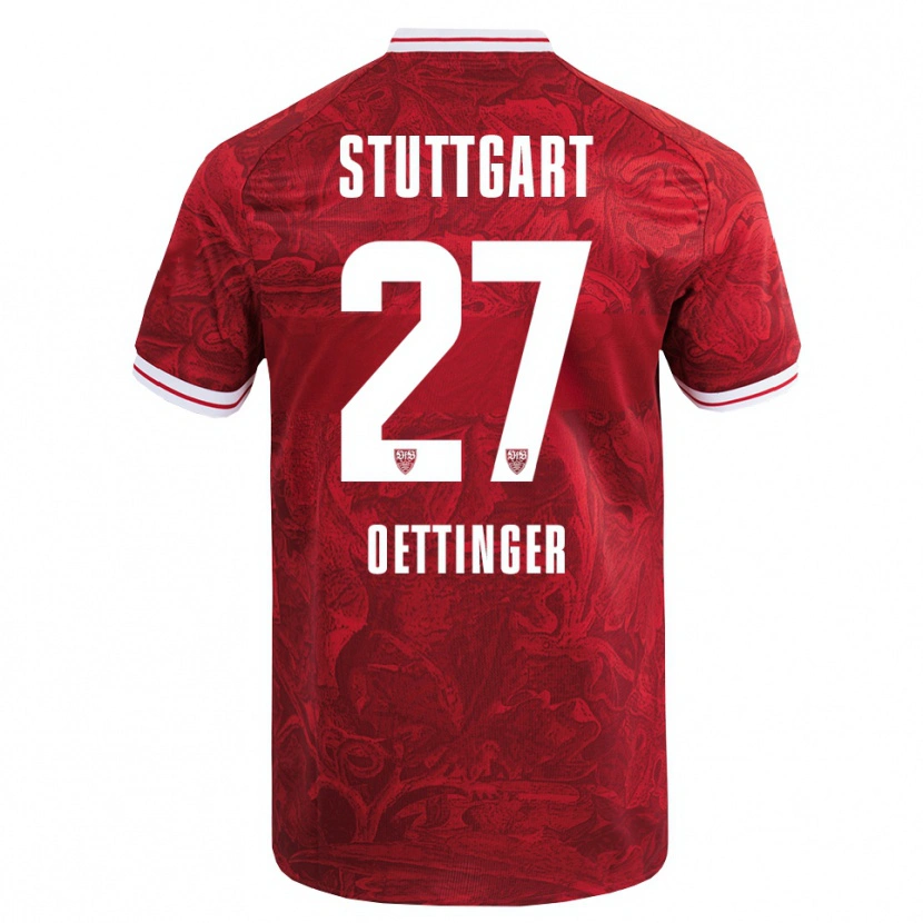 Danxen Kinder Jannik Oettinger #27 Rot Schwarz Auswärtstrikot Trikot 2025/26 T-Shirt Schweiz