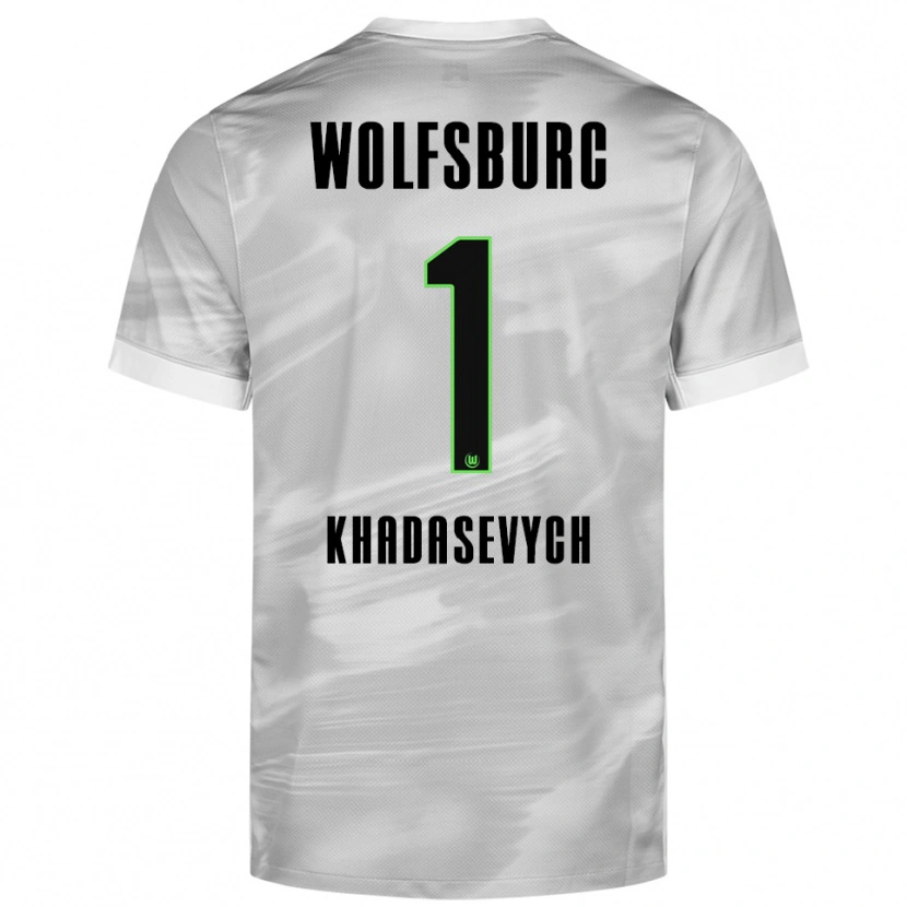 Danxen Kinder Kyrylo Khadasevych #1 Grau Weiß Auswärtstrikot Trikot 2025/26 T-Shirt Schweiz