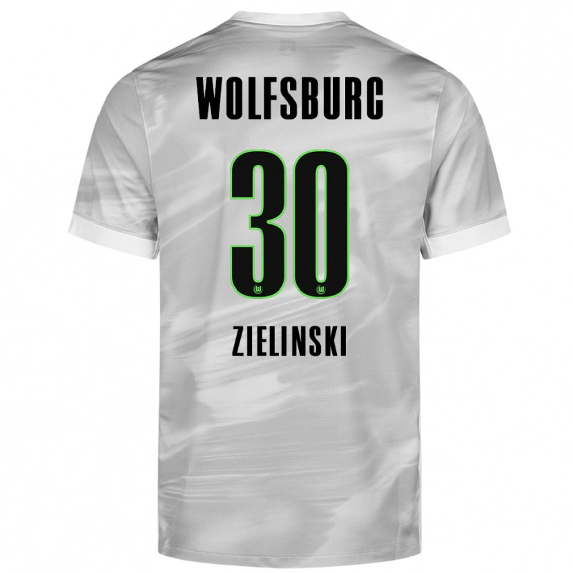 Danxen Kinder Jakub Zielinski #30 Grau Weiß Auswärtstrikot Trikot 2025/26 T-Shirt Schweiz