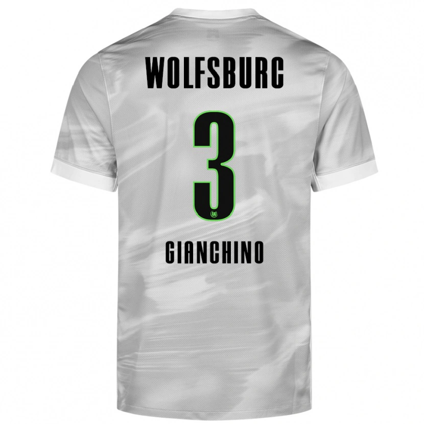 Danxen Kinder Michele Gianchino #3 Grau Weiß Auswärtstrikot Trikot 2025/26 T-Shirt Schweiz