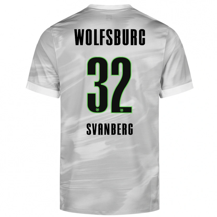 Danxen Kinder Mattias Svanberg #32 Grau Weiß Auswärtstrikot Trikot 2025/26 T-Shirt Schweiz