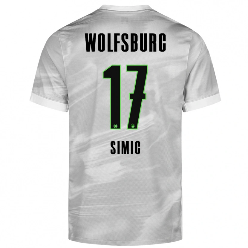 Danxen Kinder Karlo Simic #17 Grau Weiß Auswärtstrikot Trikot 2025/26 T-Shirt Schweiz