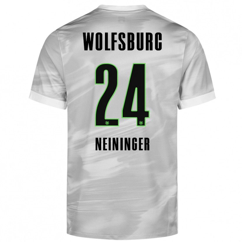 Danxen Kinder Tim Neininger #24 Grau Weiß Auswärtstrikot Trikot 2025/26 T-Shirt Schweiz