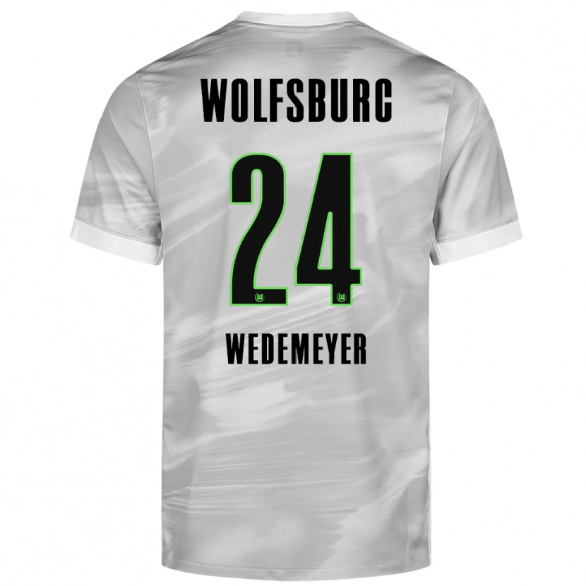 Danxen Kinder Joelle Wedemeyer #24 Grau Weiß Auswärtstrikot Trikot 2025/26 T-Shirt Schweiz