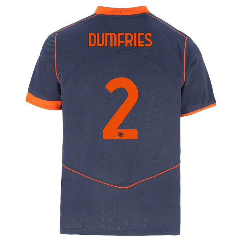 Danxen Kinder Denzel Dumfries #2 Grau Orange Ausweichtrikot Trikot 2025/26 T-Shirt Schweiz