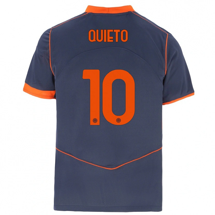 Danxen Kinder Daniele Quieto #10 Grau Orange Ausweichtrikot Trikot 2025/26 T-Shirt Schweiz
