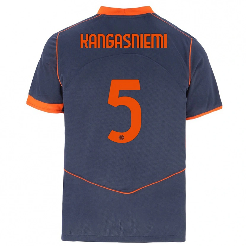 Danxen Kinder Ilari Kangasniemi #5 Grau Orange Ausweichtrikot Trikot 2025/26 T-Shirt Schweiz